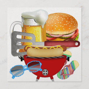 Invitation Cuisson barbecue - 4 juillet