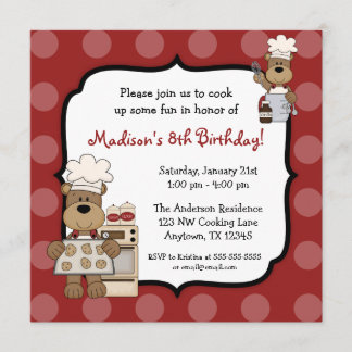 Invitation Cuisson de la partie d'anniversaire de enfant