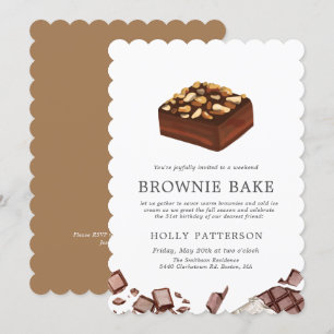Invitation Cuit au four de brownies   Petite réunion de week-