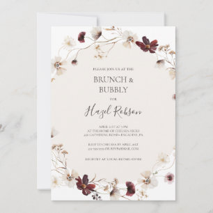 Invitation Cuivre Bourgogne Fleur sauvage Brunch & Douche Bub