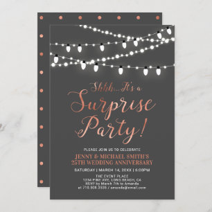 Invitation Cuivre et gris   Surprise 40e anniversaire de Mari