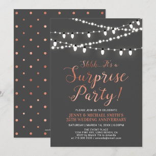 Invitation Cuivre & Gris   Surprise 40e anniversaire de maria