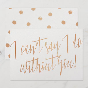 Invitation Cuivre moderne "Je ne peux pas dire que je le fais