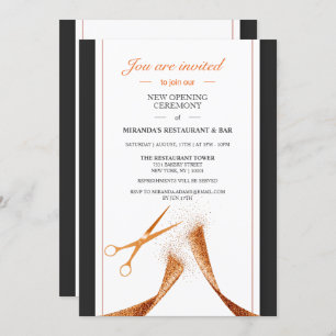 Invitation Cuivre Ribbon Restaurant nouvelle ouverture