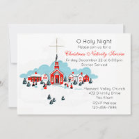 Culte de Noël avec une scène d'église hivernale