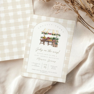 Invitation Cultivé avec le baby shower du marché de l'amour