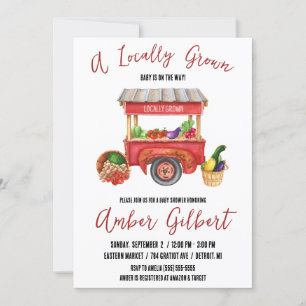 Invitation Cultivé localement, le Baby shower du marché agric