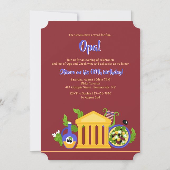 Invitation Culture Grecque (Devant)
