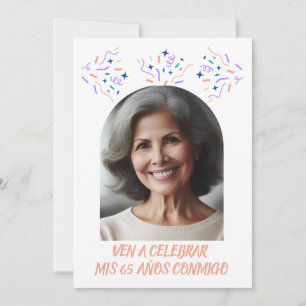 Invitation Cumpleaños de 65 Años Fiesta Con Foto