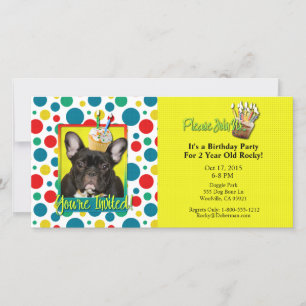 Invitation Cupcake 2 ans - French Bulldog