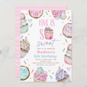 Invitation Cupcake 5e anniversaire La 5e fête est tellement s