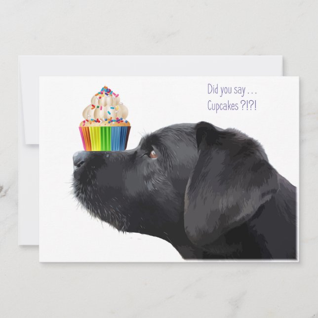 Invitation Cupcake - Black Lab (Devant)