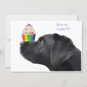 Invitation Cupcake - Black Lab