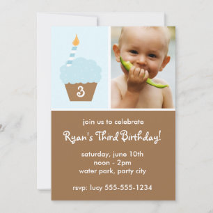 Invitation Cupcake bleu