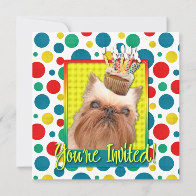 Invitation Cupcake - Bruxelles Griffon (Devant)