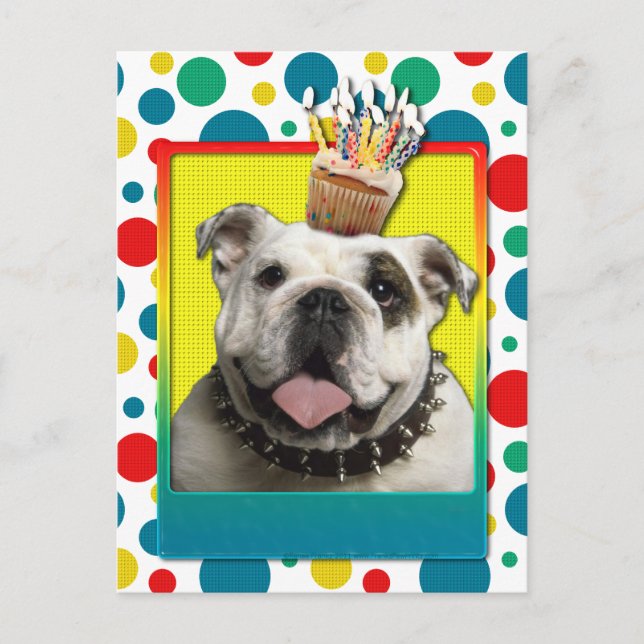 Invitation Cupcake - Bulldog - Light (Devant)
