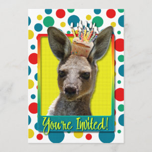 Invitation Cupcake d'anniversaire - Kangaroo