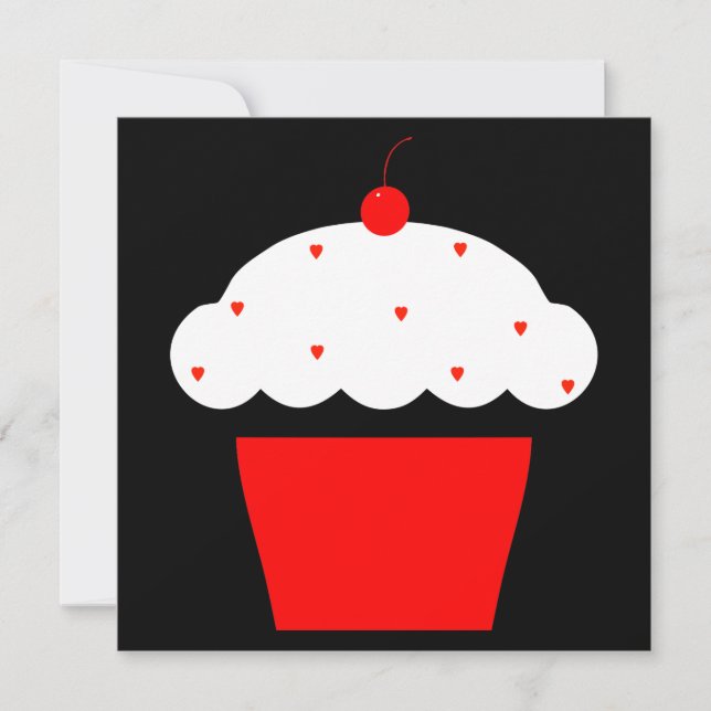 Invitation cupcake de cerise (Devant)