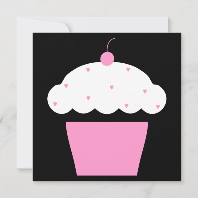 Invitation cupcake de cerise (Devant)