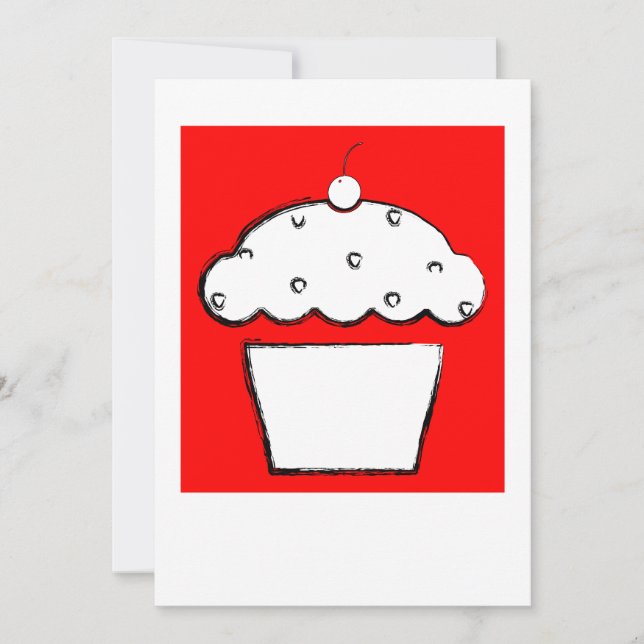 Invitation cupcake de cerise (Devant)