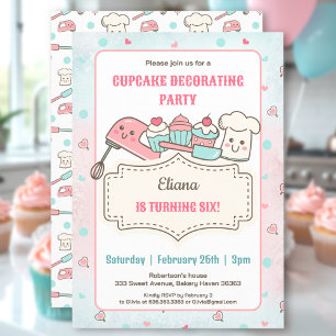 Invitation Cupcake Décoration Party Cute Baking Girl Annivers