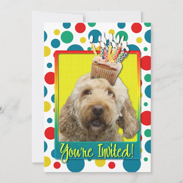 Invitation Cupcake d'invitation - Golden Doodle (Devant)