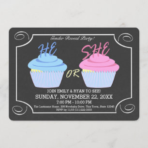 Invitation Cupcake Genre Reveale Party
