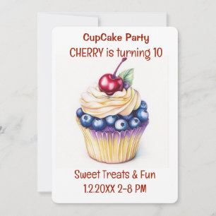 Invitation Cupcake Party Sweet Traitements