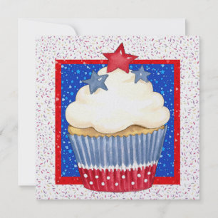 Invitation Cupcake patriotique