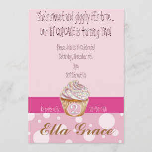 Invitation Cupcake & Pois - 2e