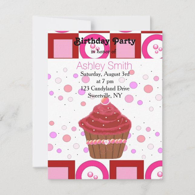 Invitation Cupcake Red Velvet (Devant)