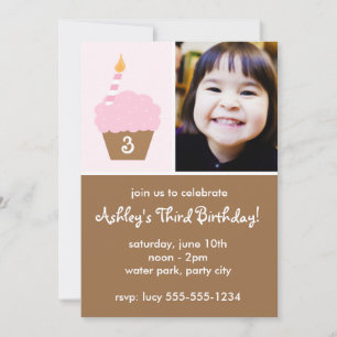 Invitation Cupcake rose pâle