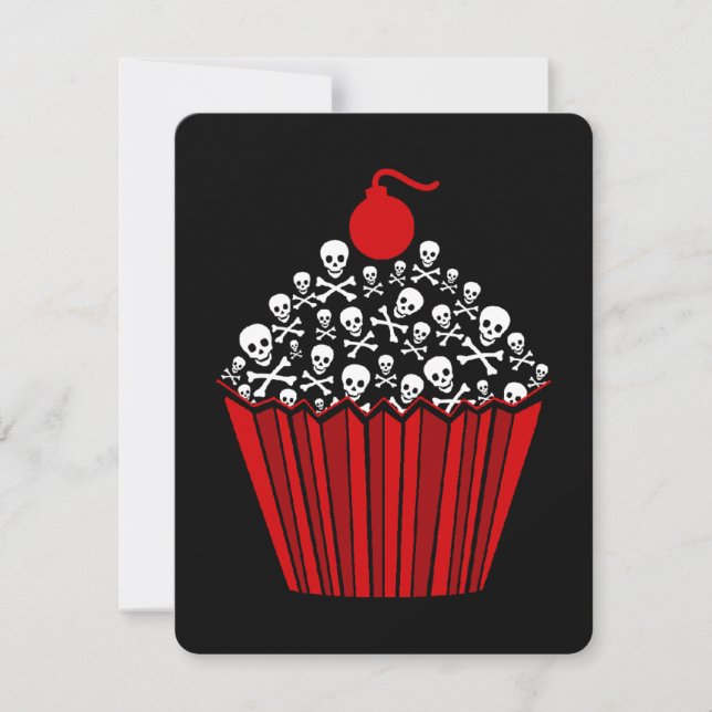 Invitation +{ Cupcake rouge }+ (Devant)