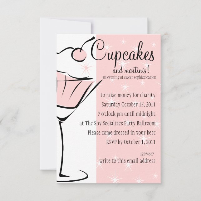 Invitation Cupcakes et Martinis (Devant)