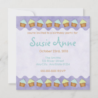 Invitation Cupcakes mou violet