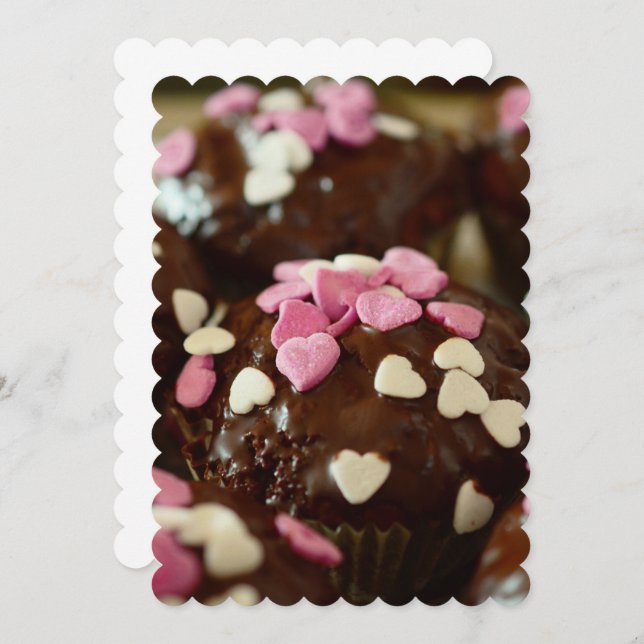 Invitation Cupcakes Sucres de gâteau Dessert Le destin de Yum (Devant / Derrière)