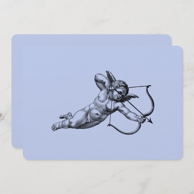Invitation Cupidon de l'amour vintage (Devant / Derrière)