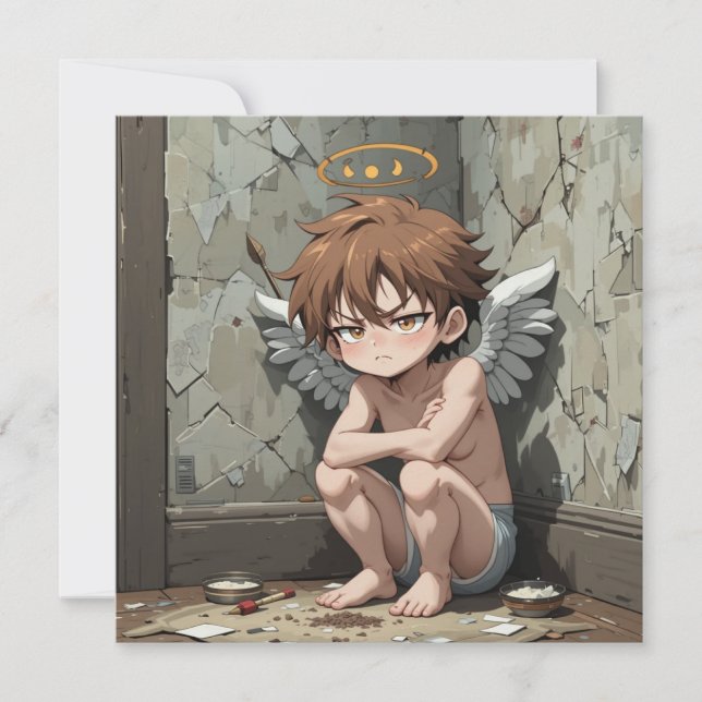 Invitation Cupidon mignon valentin´s sans inspiration (Devant)