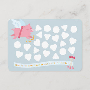 Invitation Cupidon Pig Activity Classroom Valentine Postcard
