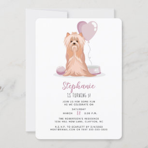 Invitation Curte Yorkshire Terrier Anniversaire