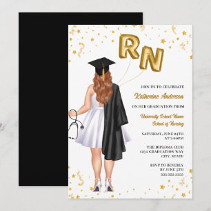 Invitation Curvy Girl Nursing School Graduation Party