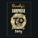 Invitation Custom 70th SURPRISE Birthday Party W842<br><div class="desc">Ce design avec son rose d'or et son lettrage sauvage est un moyen amusant et festif pour les invitations de fêter le 70ème anniversaire de SURPRISE. Le texte est personnalisable. Vous pouvez expérimenter différents types de papier en cliquant sur l'onglet "Options d'invitation" dans le coin supérieur droit. Je recommande ce...</div>