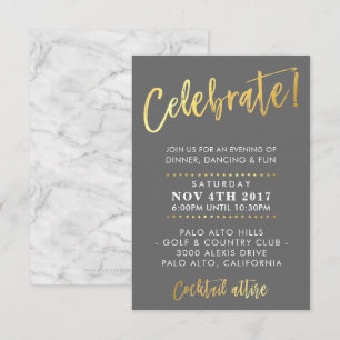 Invitation CUSTOM Bar Mitzvah boîtier Brandon gris + or