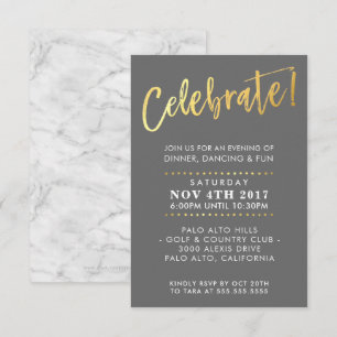 Invitation CUSTOM Bar Mitzvah boîtier partie gris + or