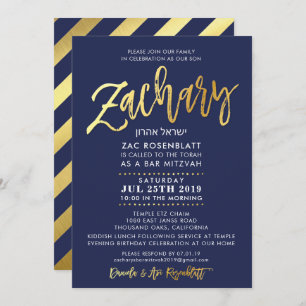Invitation CUSTOM Bar Mitzvah pour la marine zacha