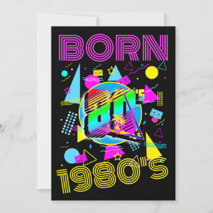 Invitation Custom Born Retro 80"s Retro 1980's Class Reunion