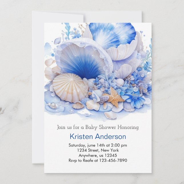 Invitation Custom Boy Under the Sea Baby shower (Devant)
