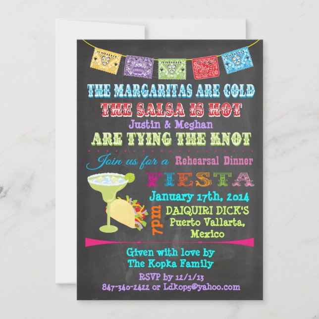 Invitation Custom Chalkboard Mexican Fiesta CONTACT DESIGNER! (Devant)