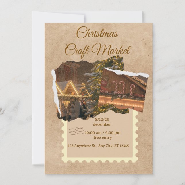 Invitation Custom Christmas Card"  "Elegant Christmas Greetin (Devant)