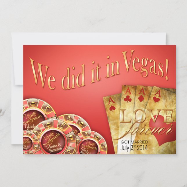 Invitation ::CUSTOM:: Corail Or Las Vegas Mariage Deluxe (Devant)